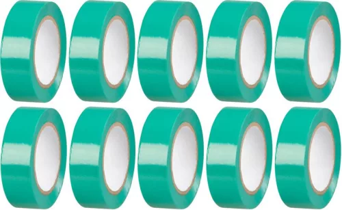 Strend Pro szigetelőszalag, 19 mm, H-10 m, max. 80°C, 40.0 kV/mm, zöld, PVC, 10 db