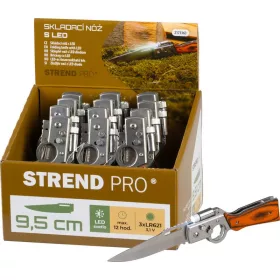   Kés Strend Pro XL121901, 210 mm, összecsukható LED fénnyel, 12 db-os display doboz