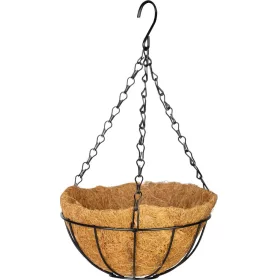   Strend Pro, Akasztós virágtartó, acél/kókusz, lánccal és kampóval, 20 cm