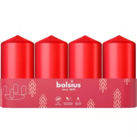 Bolsius Pillar, Adventi gyertyák, piros, 48/100 mm, 4 db