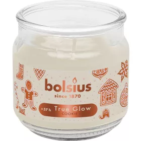   Bolsius Large Jar, Cookie Fever, gyertya, illatos, bézs, 100x98 mm, üvegben