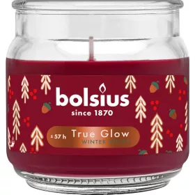   Bolsius Large Jar, Winter Spices, gyertya, illatos, piros, 100x98 mm, üvegben