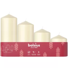   Gyertyák Bolsius Pillar Advent Karácsonyi, krémszínű, 60/80/100/120x48 mm, csomag 4 db