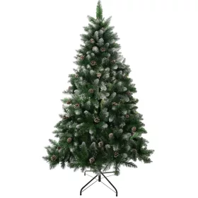   MagicHome Karácsonyi Albero Karácsonyfa, jegenyefenyő, havas végek, tobozokkal, 150 cm
