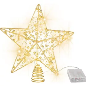  MagicHome, Karácsonyi csillag, műanyag, 10x LED meleg fehér, 25 cm, 2xAA