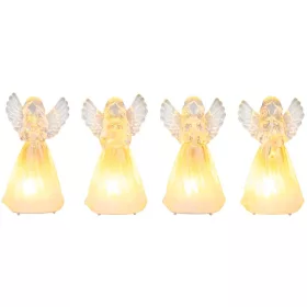   MagicHome, Karácsonyi díszangyal, műanyag, vegyes mintákkal, 1xLED meleg fehér, 6x5x11 cm, 3xLR44, gyűjtő