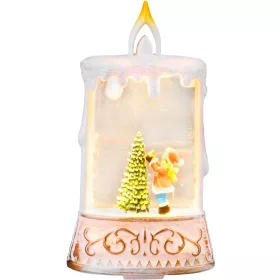  MagicHome, Karácsonyi lámpás, Mikulás fenyőfával, műanyag, 1xLED meleg fehér, 8x4x15 cm, 2xAAA