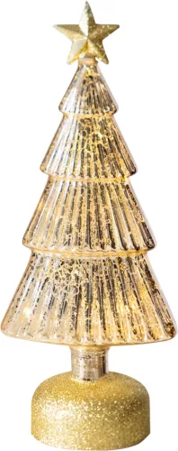 MagicHome, Karácsonyi, üvegkarácsonyfa, 10x meleg fehér LED, 12x8x29 cm, 3xAAA