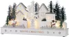 MagicHome, Karácsonyi dekoráció, falu, fa, 15xLED meleg fehér, 45x15x22.7 cm, 2xAA