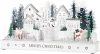 MagicHome, Karácsonyi dekoráció, falu, fa, 15xLED meleg fehér, 45x15x22.7 cm, 2xAA