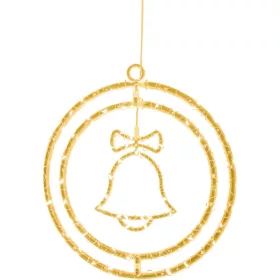   MagicHome, karácsonyi díszharang, műanyag, 80xLED meleg fehér, 32.5x36 cm, 3xAA