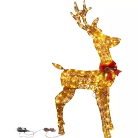   MagicHome, Karácsonyi dekoráció, szarvas, fém/zsineg, 230xLED meleg fehér, 1.2 m