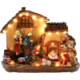   MagicHome, Karácsonyi dekorációs házikó, polirezin, 16xLED meleg fehér, 29x14x24 cm, 3xAA