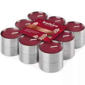   Bolsius Starlight Téli fűszerek, karácsonyi mécses, bordóvörös, 4 óra, 18 db