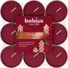 Bolsius Starlight Téli fűszerek, karácsonyi mécses, bordóvörös, 4 óra, 18 db