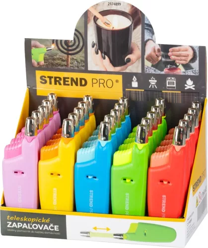 Öngyújtó Strend Pro, teleszkópos, gázos, Sellbox 25 db