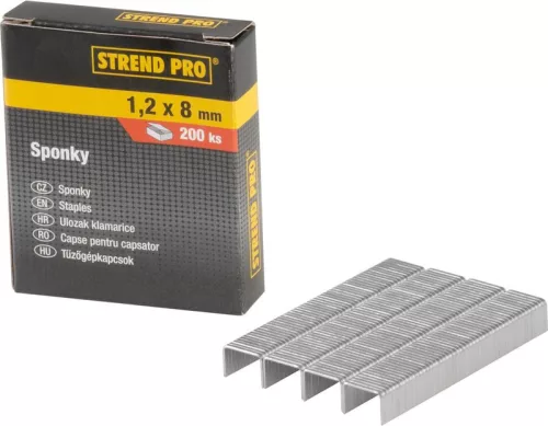 Kapcsok Strend Pro KF1062-06, 8 mm, tűzőgéphez, 1.2 mm, 200 db-os csomag