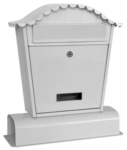 HUBERT B postaláda újságtartóval – 40 × 14 × 49 cm, fehér