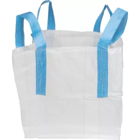   BigBag TOF4, 4 fülű lapos aljú zsák, 70x70x70 cm, PP, fehér, max. 800 kg