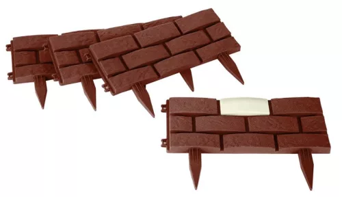Strend Pro Garden GB004, Napelemes műanyag szegély, 45x29 cm, LED, 4 db, hossza kb. 1,80 m