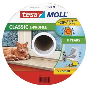   Tesamoll tömítés E profil, 9 mm, fehér, L-100 m, ablakokhoz és ajtókhoz