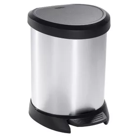 Curver DECO BIN pedálos szemetes – 5 liter, ezüst/fekete