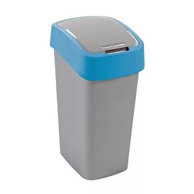   Curver FLIP BIN billenő fedeles szemetes – 9 liter, ezüstszürke/kék