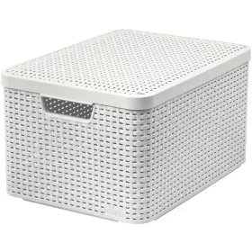  Curver STYLE2 LID L, Műanyag kosár fedéllel, krémszínű, 45x25x33 cm