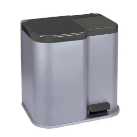   Curver DUO BIN szelektív szemetes – 21 liter, 2 rekeszes, ezüst/fekete