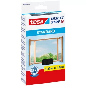   tesa Insect Stop Standard tépőzáras szúnyogháló ablakra – 130 × 150 cm, antracit