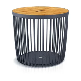   Asztal Clubo, fedéllel, 450x410 mm, 2az1-ben, univerzális kosár, bambusz fedél, 50 liter, antracit