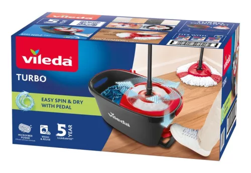 Vileda TURBO 2 az 1-ben forgó felmosókészlet – felmosó + vödör