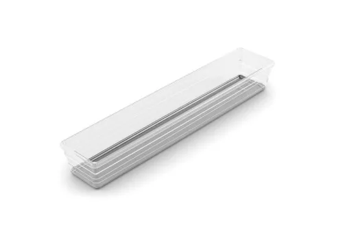 Curver SISTEMO fiókrendszerező – 7,5 × 37,5 × 5 cm, átlátszó/szürke