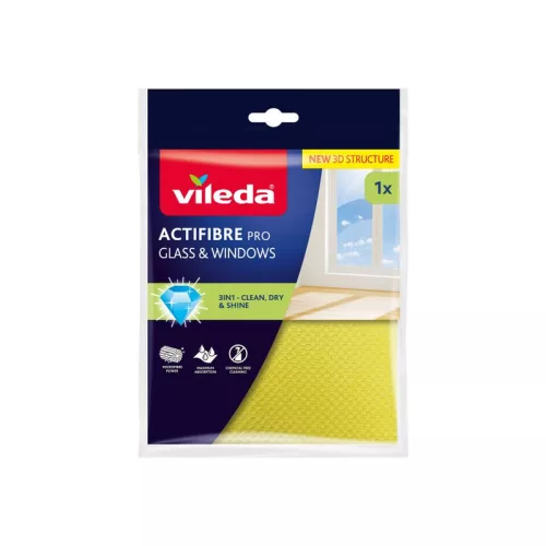 Vileda Actifibre mikroszálas ablaktörlő kendő – 32 × 27 cm