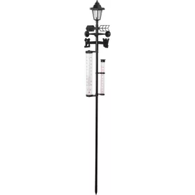   SWS29 Időjárás állomás, 158 cm, kerti esőmérő, hőmérő, szolár lámpa, szélmérő