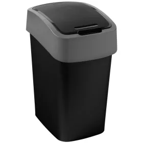   Curver billenő fedeles szemetes – 9 liter, 23,5 × 18,9 × 35 cm, fekete/szürke