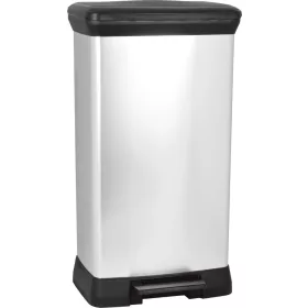   Curver DECO PEDAL BIN pedálos szemetes – 50 liter, 39 × 29 × 73 cm, fekete/ezüst