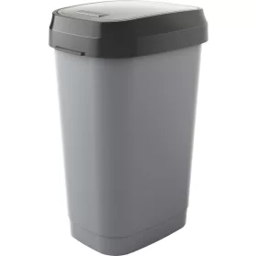   KIS Dual Swing L billenő fedeles szemetes – 50 liter, 42 × 30,5 × 61 cm, szürke
