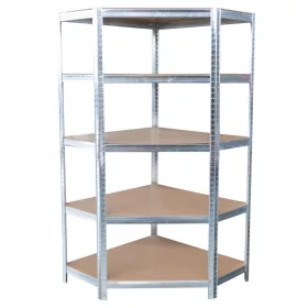  Fém Sarokállvány, MDF, 5 polcos, 180x90x40 cm, max. 150 kg/polc