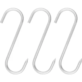   MagicHome rozsdamentes acél húshorog készlet – 3 db, 10 × 7,7 cm, Ø 4 mm