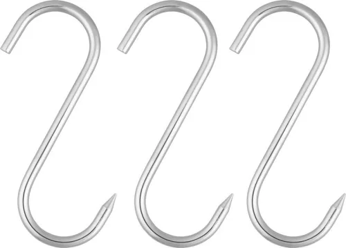 MagicHome rozsdamentes acél húshorog készlet – 3 db, 10 × 7,8 cm, Ø 5 mm