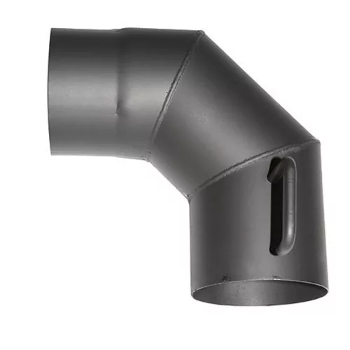 HS.K 090/130/1,5 mm füstcső könyök, pillangószeleppel