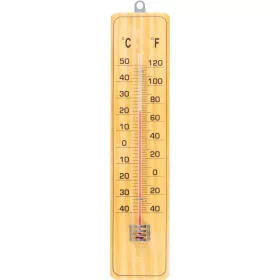   Strend Pro TMM-032 Woody, kültéri Hőmérő ablakra, 220x50x10 mm, fa