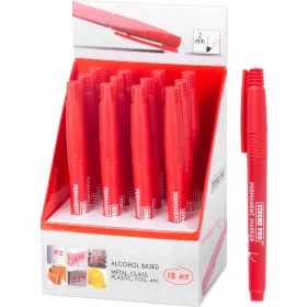 Jelölő Strend Pro Thin, vékony, piros, Eladódoboz 12 db