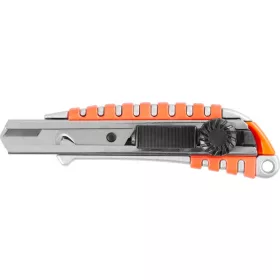   Kés Strend Pro UKX-867-8, 18 mm, tördelhető pengéjű, kerékkel, horog penge, alu/műanyag