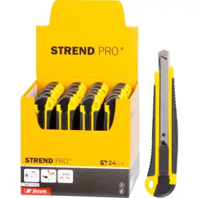   Kés Strend Pro UKBOX-86-9, 9 mm, tördelhető pengéjű, műanyag, 24 db-os display doboz