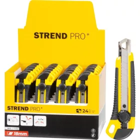   Kés Strend Pro UKBOX-85, 18 mm, tördelhető pengéjű, műanyag, 24 db-os display doboz