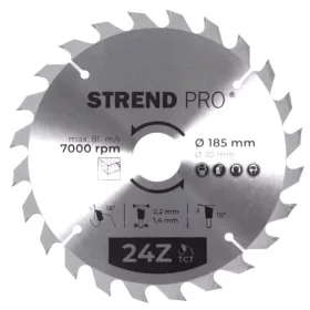   Körfűrészlap Strend Pro TCT, 185x2.2x30/20 mm, 24Z, fához, fűrész, SK lapkák