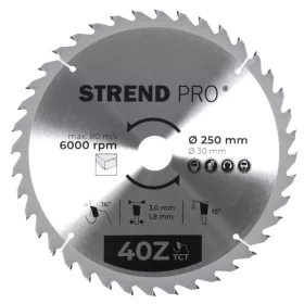   Körfűrészlap Strend Pro TCT, 250x3.0x30/20 mm, 40T, fához, fűrész, SK lapkák