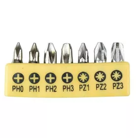   Bit készlet Strend Pro YF40517, 7 részes, S2, PH 0-1-2-3, PZ 1-2-3